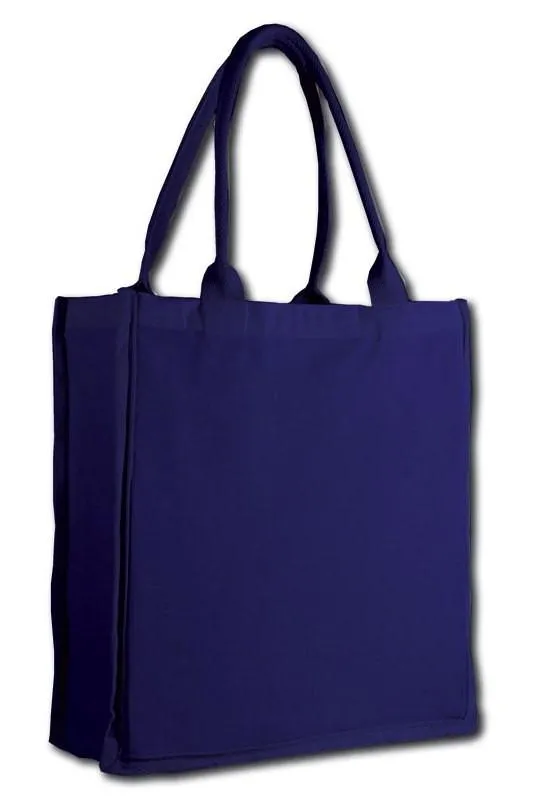 12 ct Fancy 100% Cotton  Shopper Tote Bags Wholesale - By Dozen