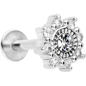 1/4 Clear CZ Starflake Cartilage Tragus Earring