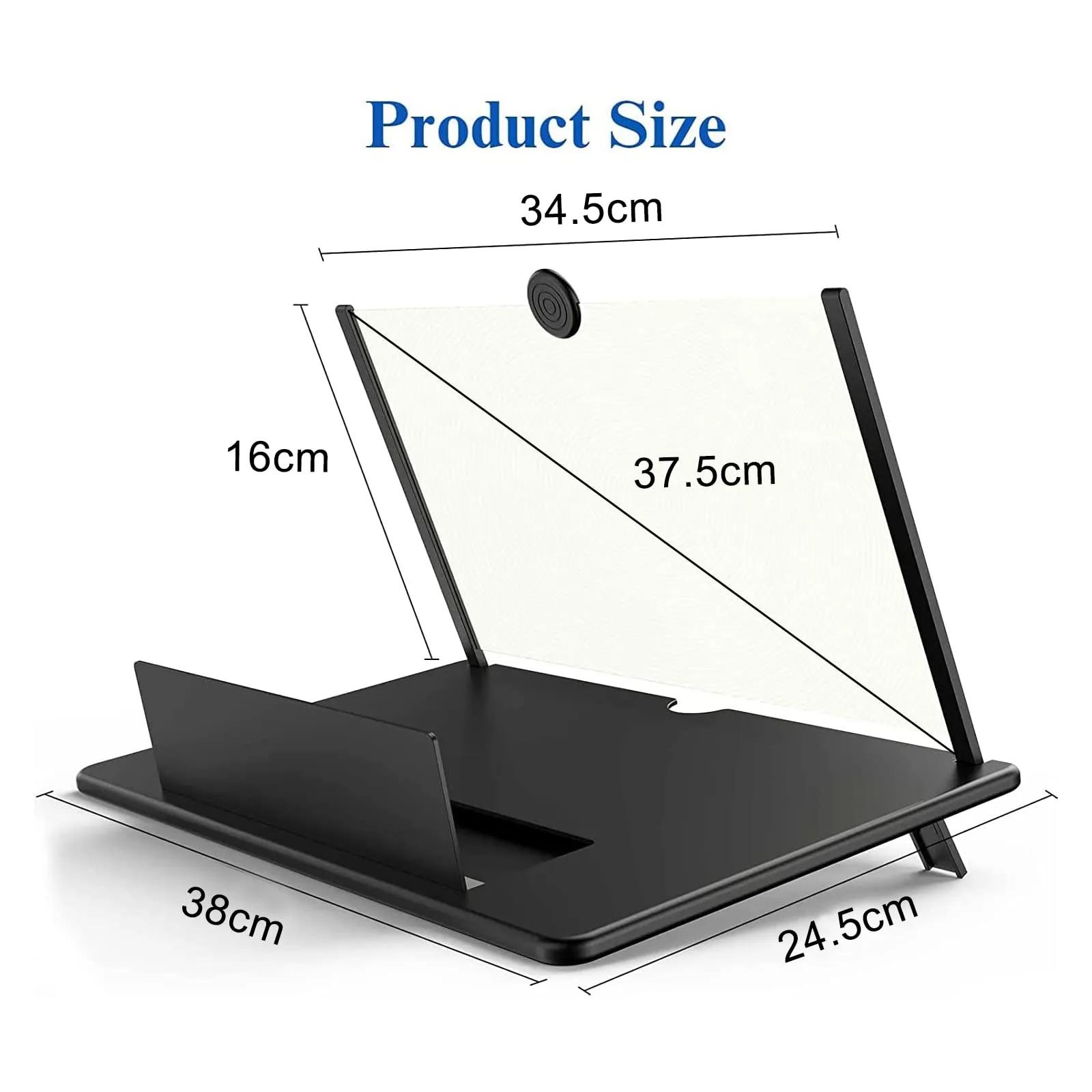 18" Screen Magnifier for Cell Phone -Fanlory 3D HD Magnifying Projector Screen Enlarger for Movies, Videos and Gaming - Foldable Phone Stand with Screen Amplifier-Compatible with All Smartphones