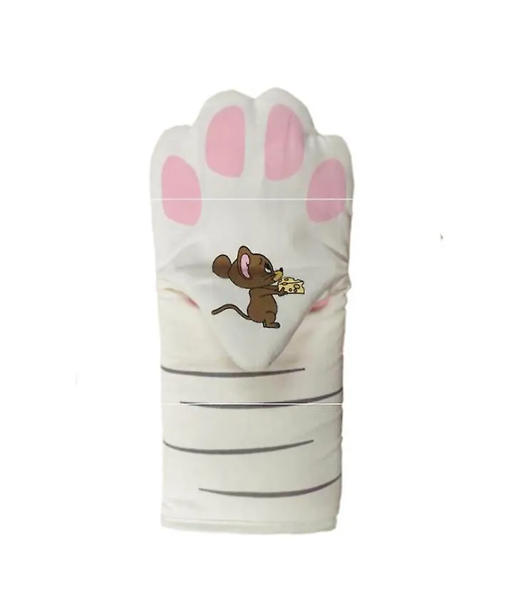 1pcs White cat paw Baking Insulation Microwave Heat Resistant, Non Slip Kitchen Anti-scald gloves AZ2257