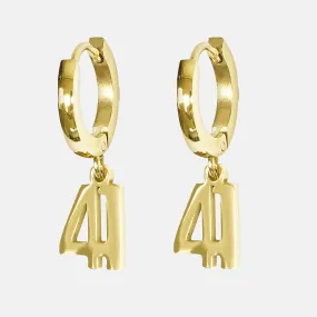 41 Number Earring - Gold Plated Stainless Steel