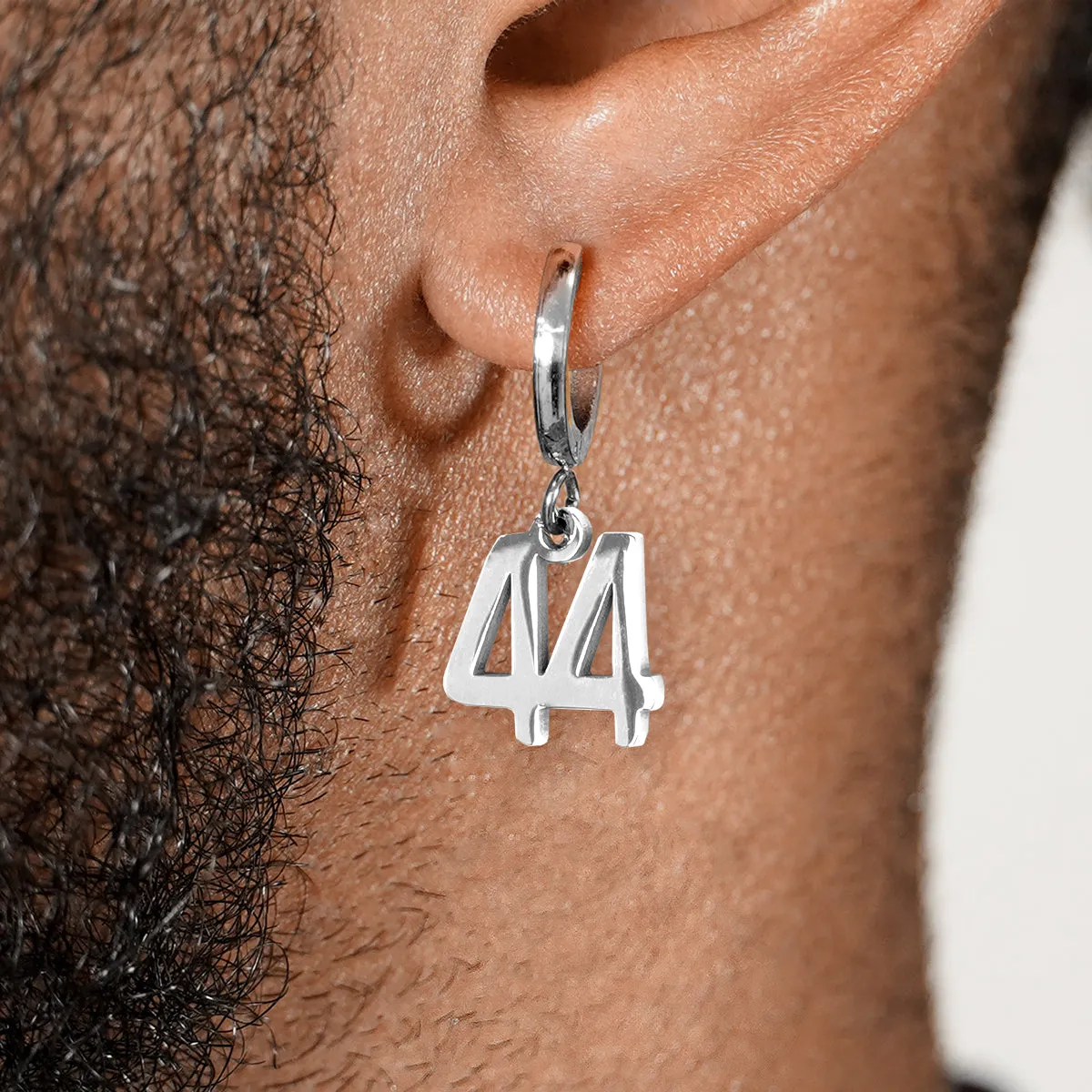 44 Number Earring - Stainless Steel