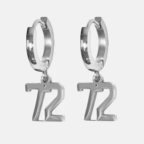 72 Number Earring - Stainless Steel