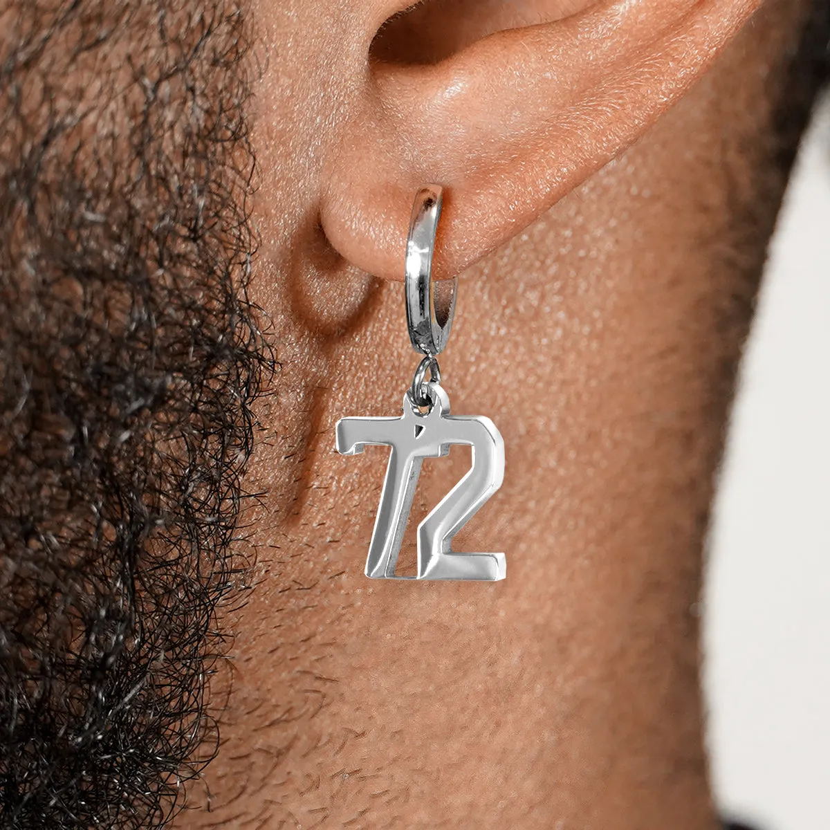 72 Number Earring - Stainless Steel