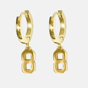 8 Number Earring - Gold Plated Stainless Steel