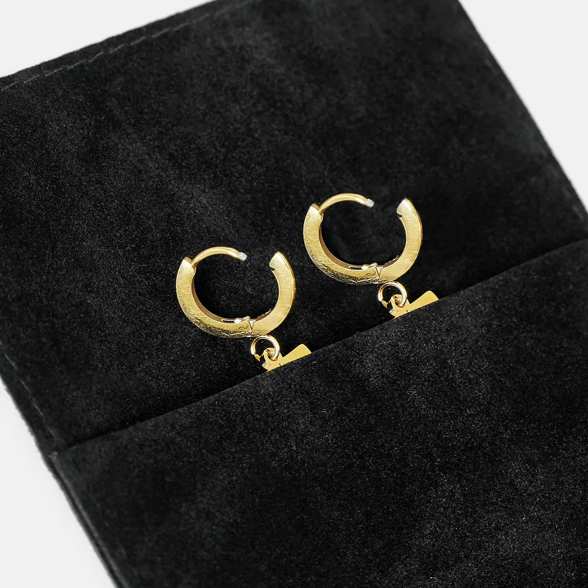 8 Number Earring - Gold Plated Stainless Steel