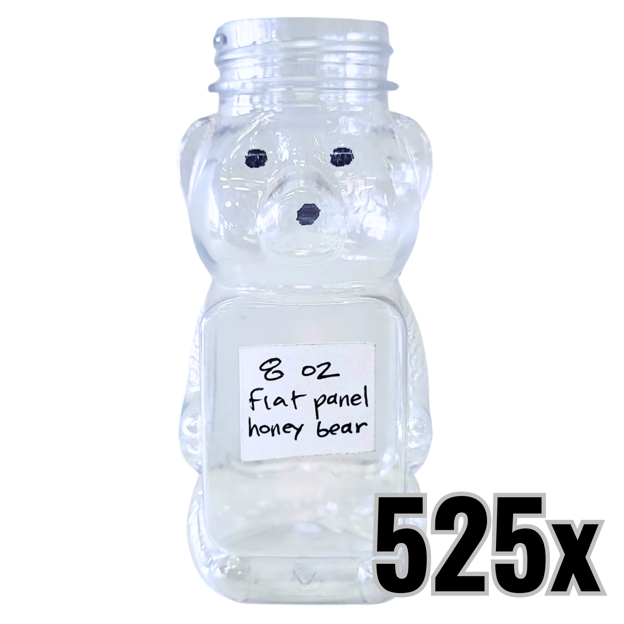 8 oz Plastic Flat Panel Honey Bears