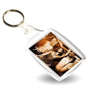 A6 Rectangular Blank Plastic Photo Insert Keyring - 45 x 35mm - Pack of 50