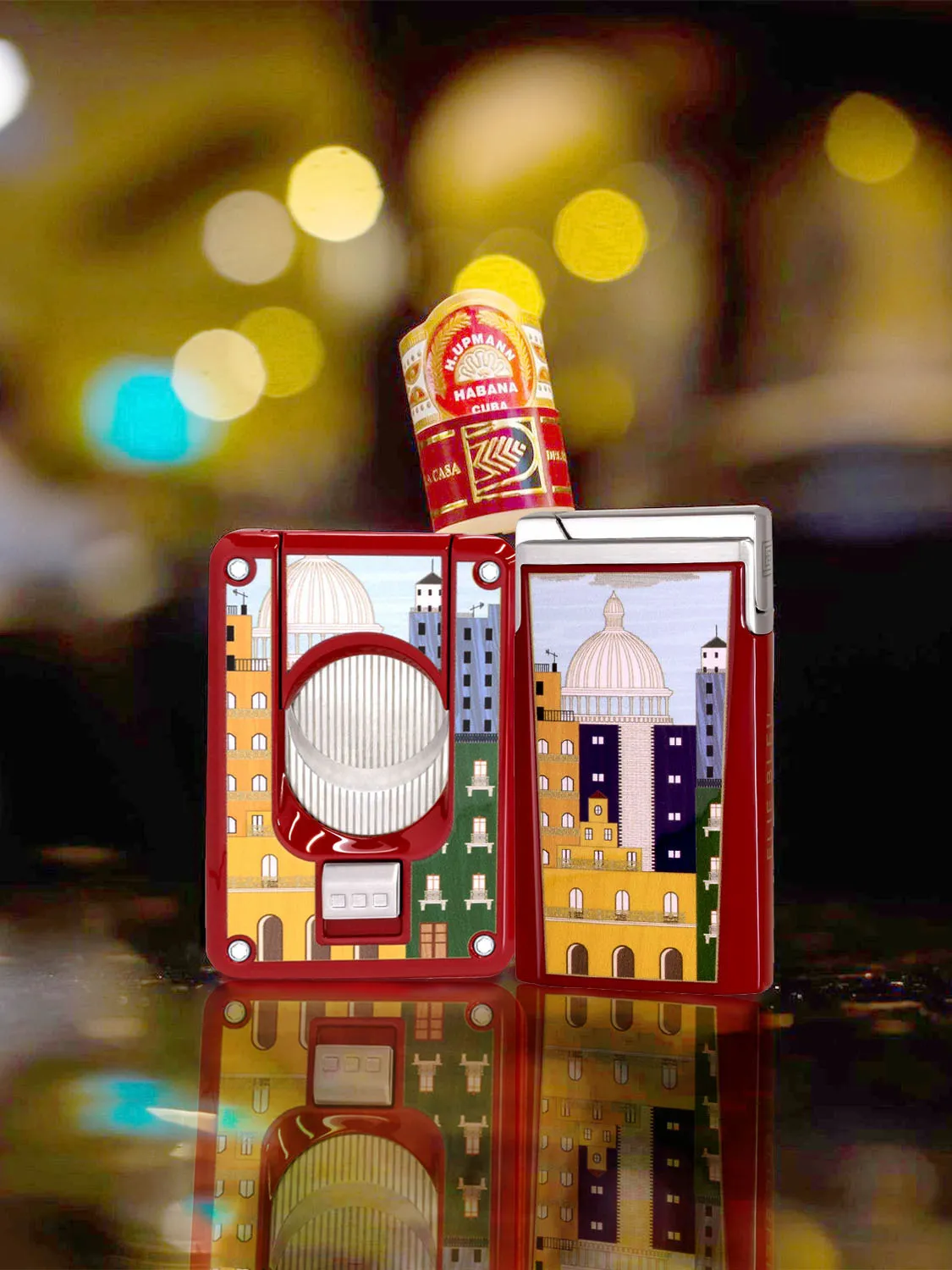 Casa Cubana Capitol Red Lacquer Lighter