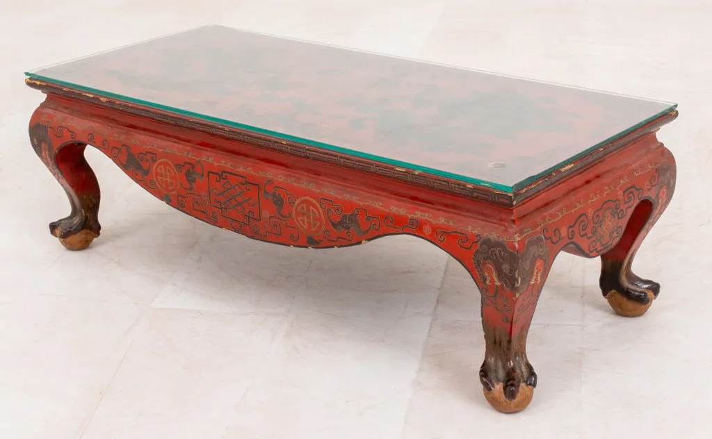 Chinoiserie Red Lacquer Low Table