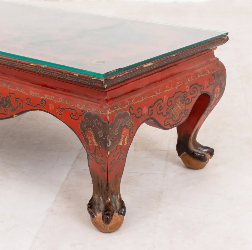 Chinoiserie Red Lacquer Low Table