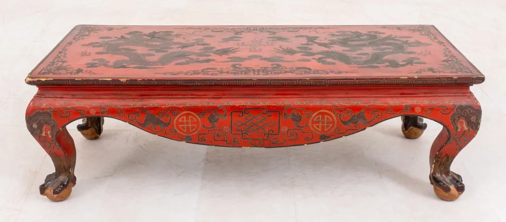 Chinoiserie Red Lacquer Low Table