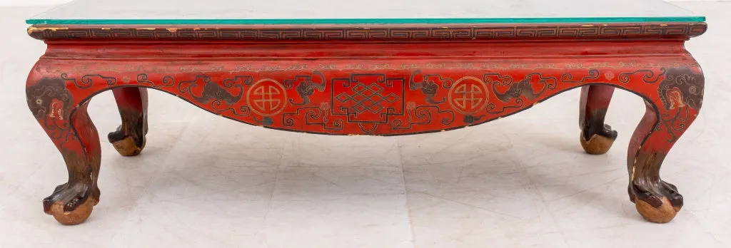 Chinoiserie Red Lacquer Low Table