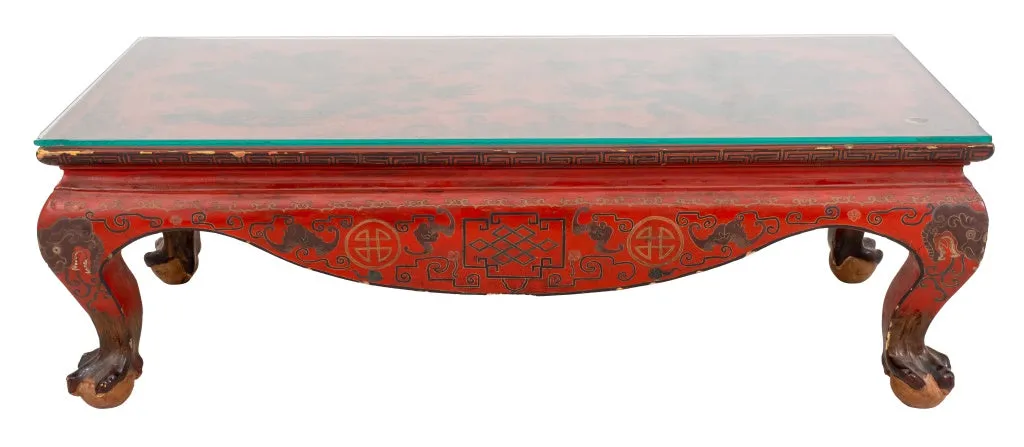 Chinoiserie Red Lacquer Low Table