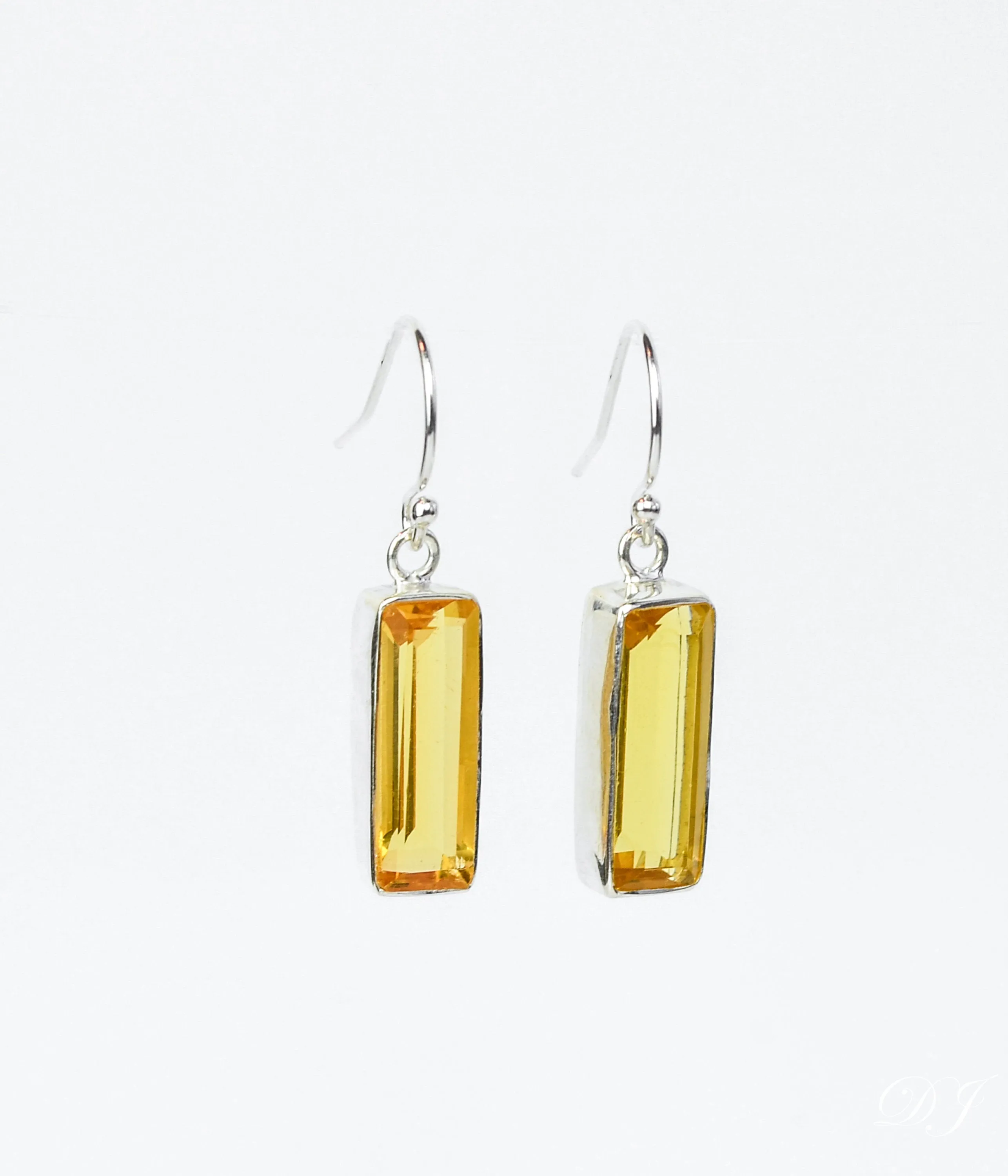 Citrine Bar Earrings : November Birthstone : Adira Series