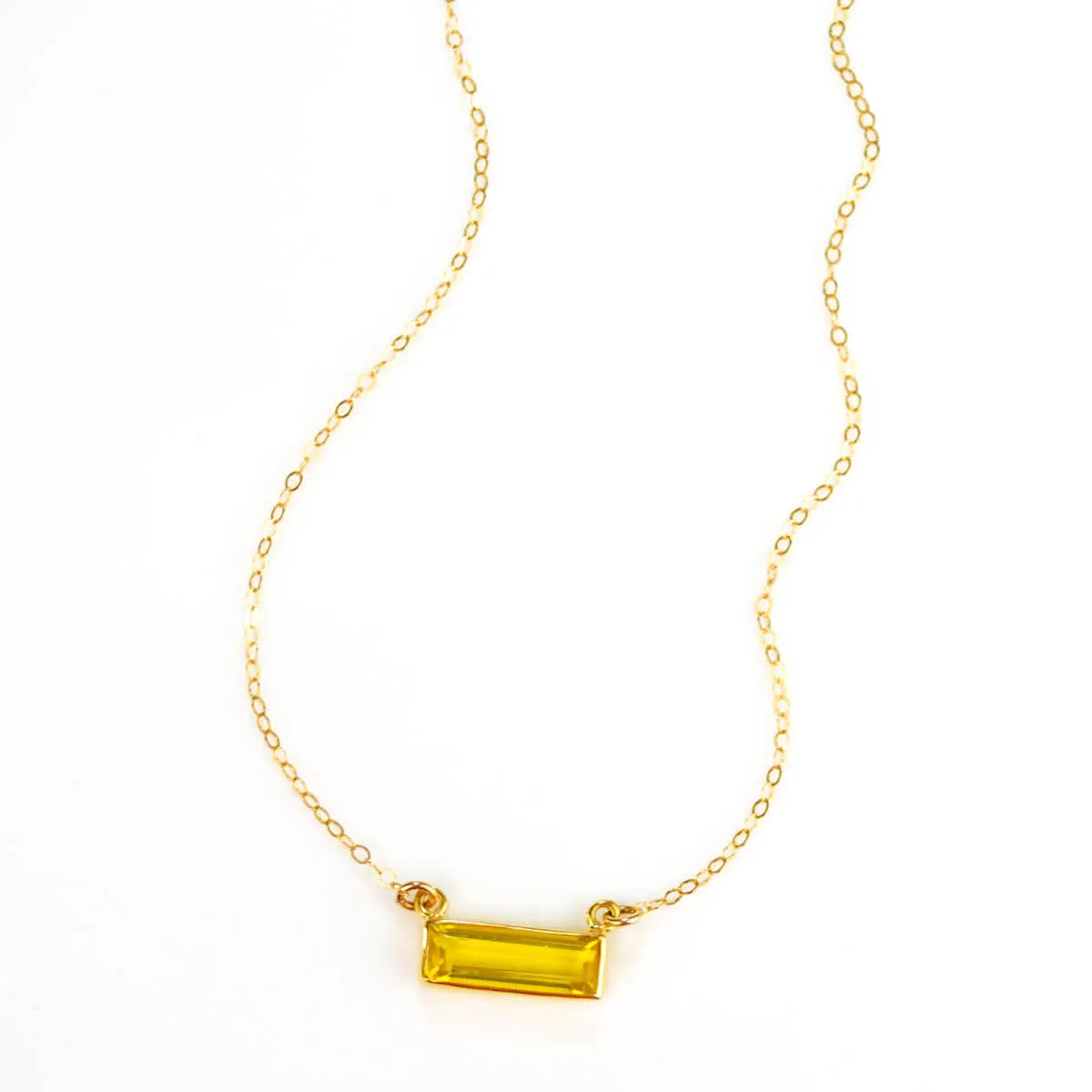 Citrine Bar Necklace : November Birthstone : Adira Series