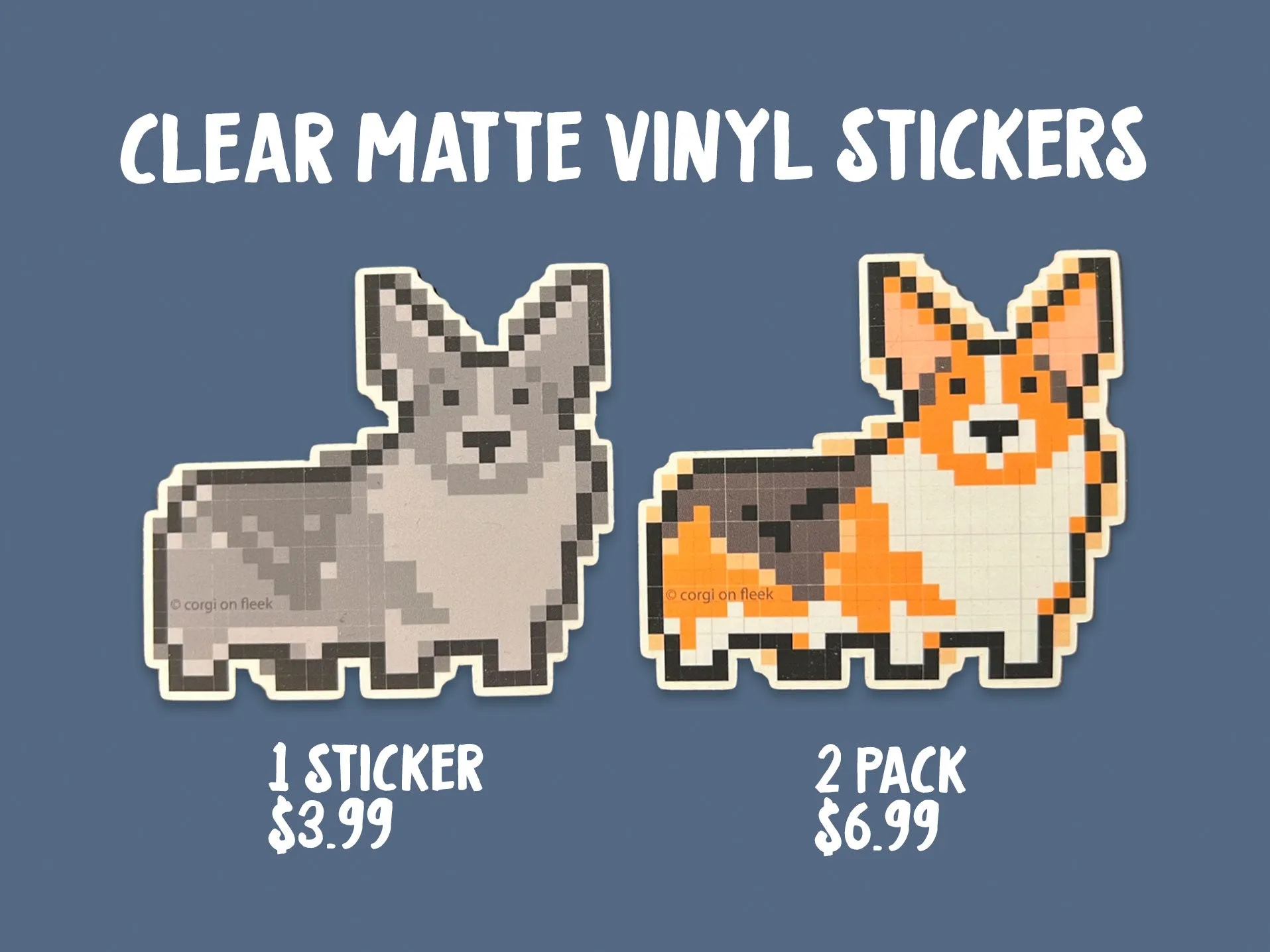 Clear Matte Vinyl Stickers Non Fungible Corgi Collection