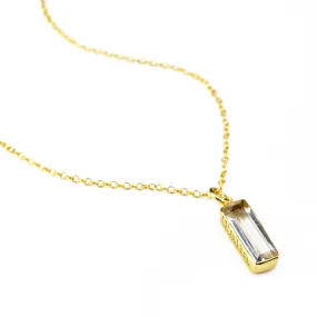 Clear Quartz Vertical Bar Necklace : April Birthstone : Adira Series