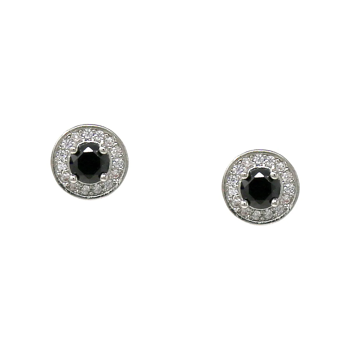 Colored Cubic Zirconia Pave Stud Earrings-Pack of 3