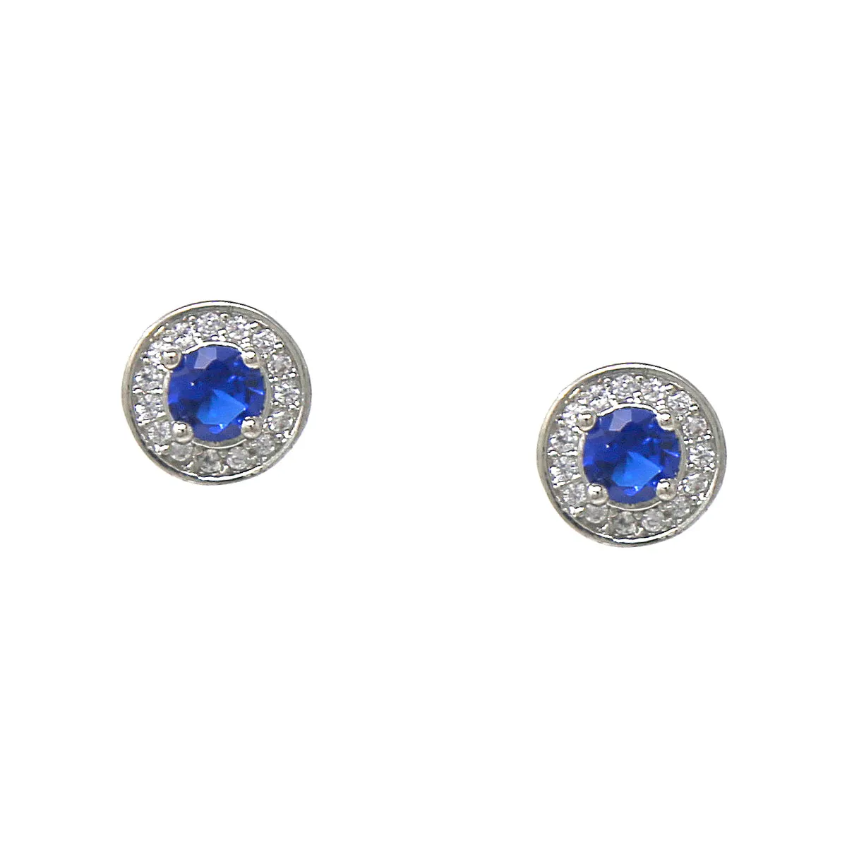 Colored Cubic Zirconia Pave Stud Earrings-Pack of 3