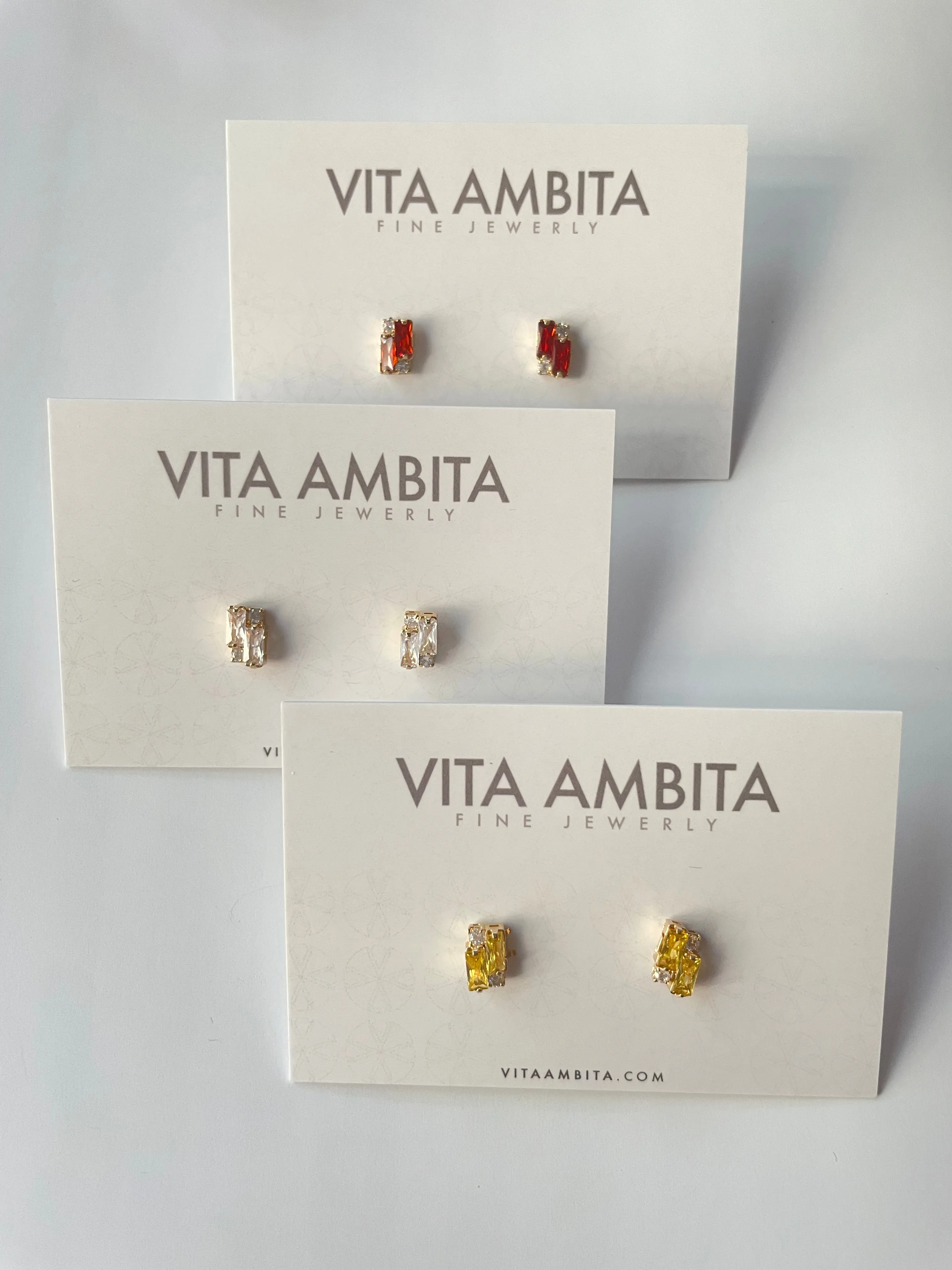 Colored zircon mini studs