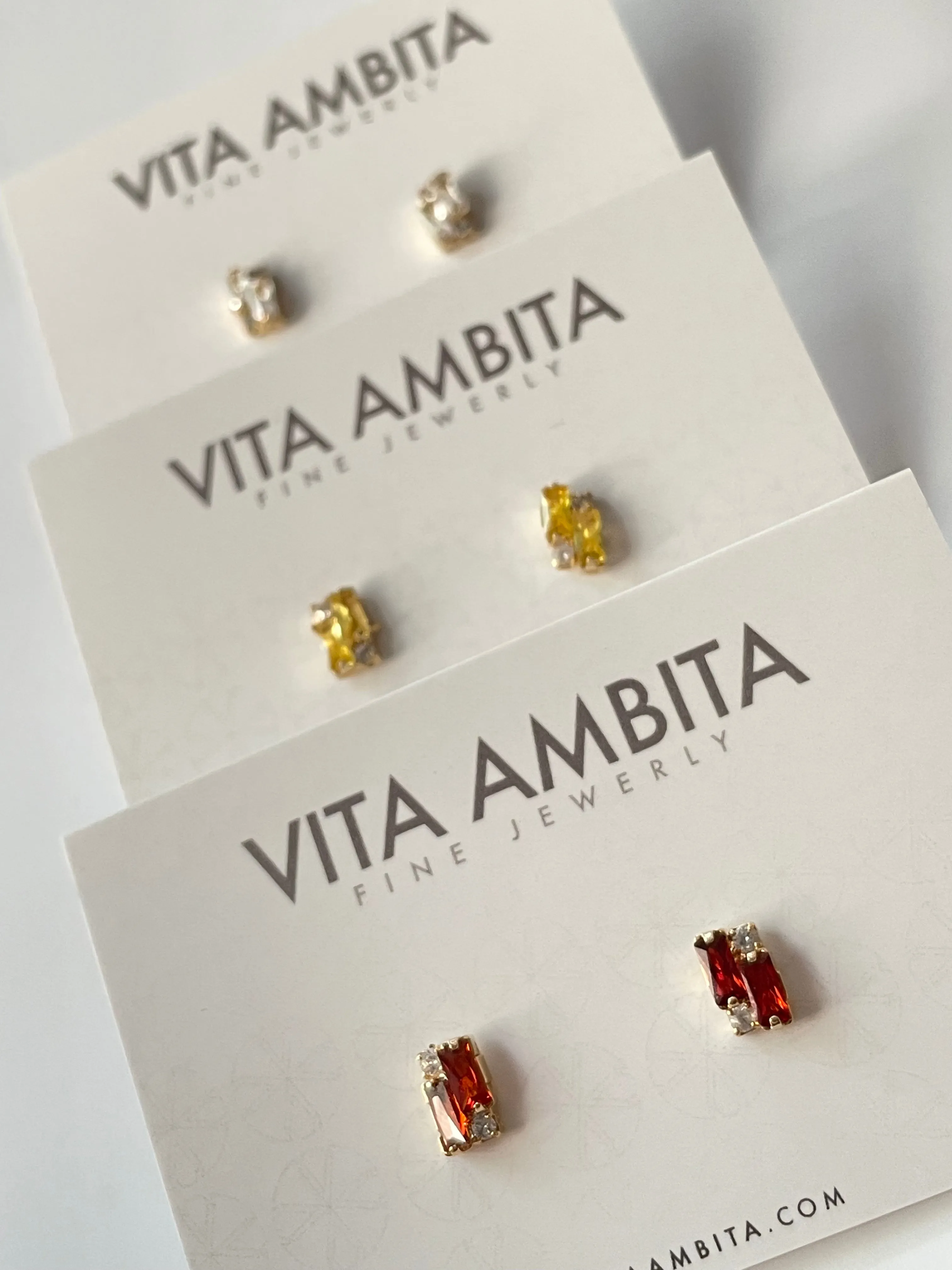 Colored zircon mini studs