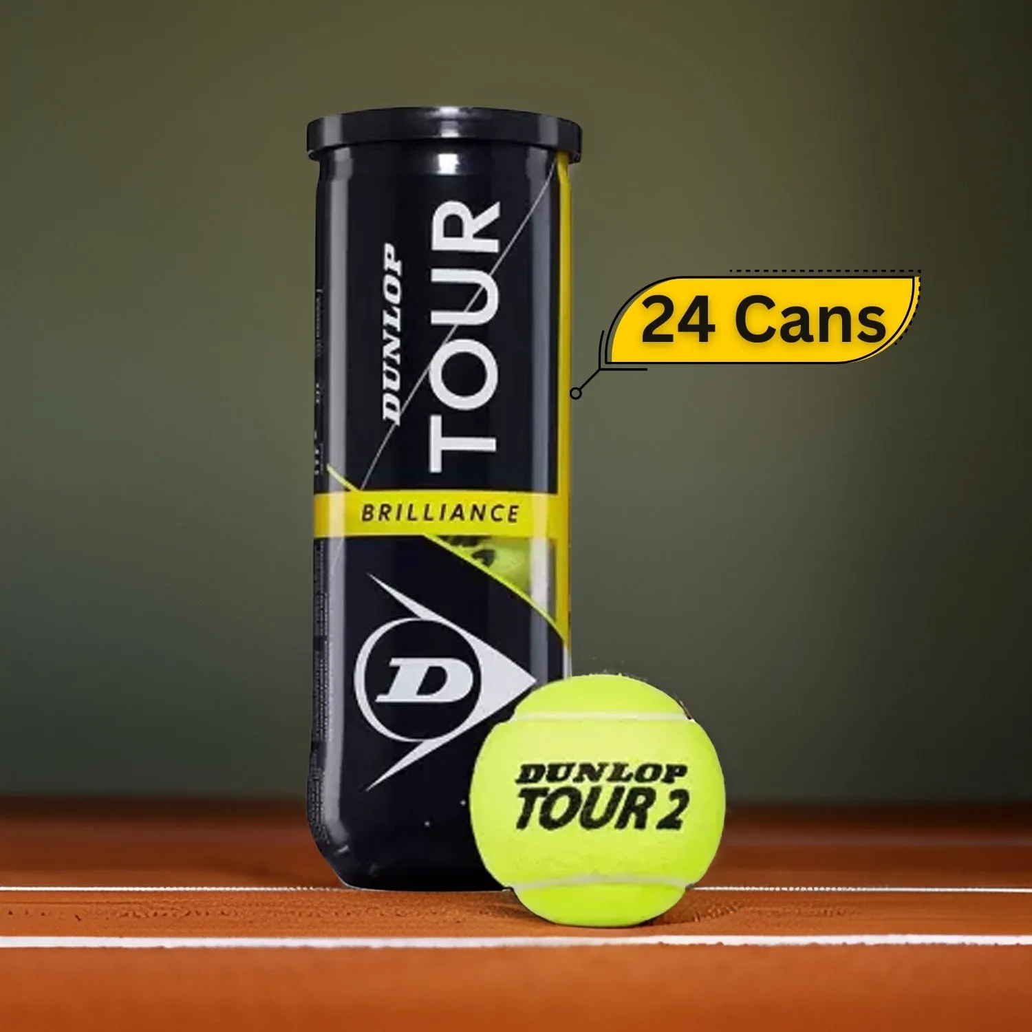 Dunlop Tour Brilliance Tennis Balls Carton (24 Cans)