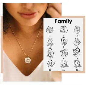 Family Love Illustrations necklace