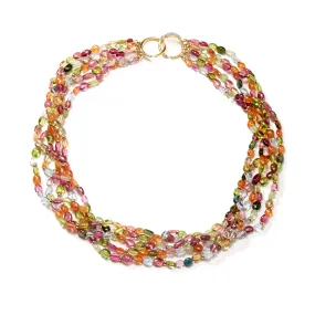 Five Strand Multicolor Bead Necklace