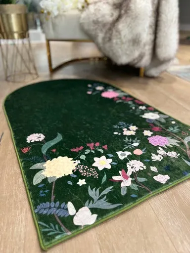 Floral crushed ice velvet Anti-Slip Prayer mats with carrying case