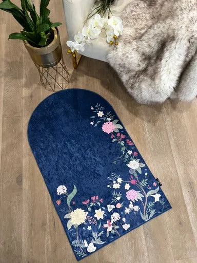 Floral crushed ice velvet Anti-Slip Prayer mats with carrying case