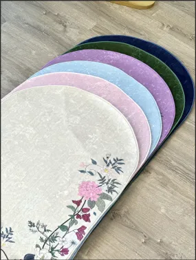 Floral crushed ice velvet Anti-Slip Prayer mats with carrying case