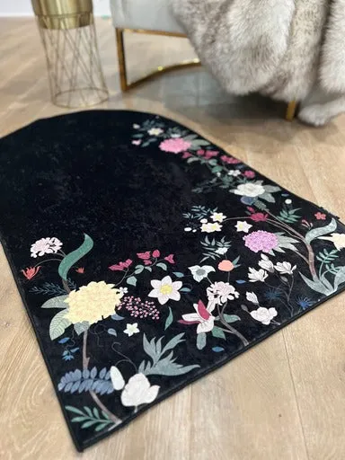 Floral crushed ice velvet Anti-Slip Prayer mats with carrying case