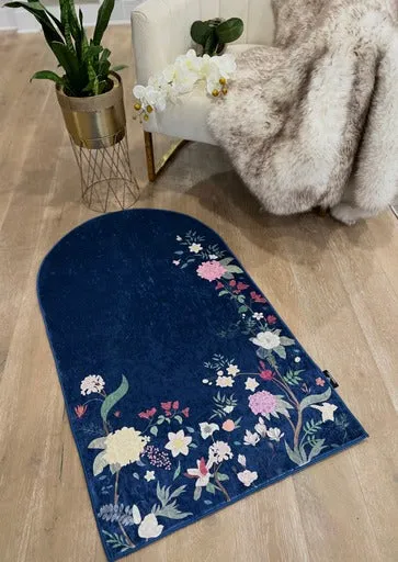 Floral crushed ice velvet Anti-Slip Prayer mats with carrying case