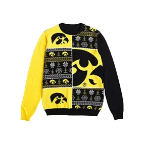 FOCO Iowa Hawkeyes NCAA Mens Busy Block Snowfall Sweater - L