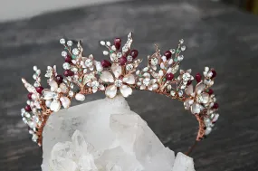 GENEVIEVE Tiara with Ruby and Emerald Briolettes