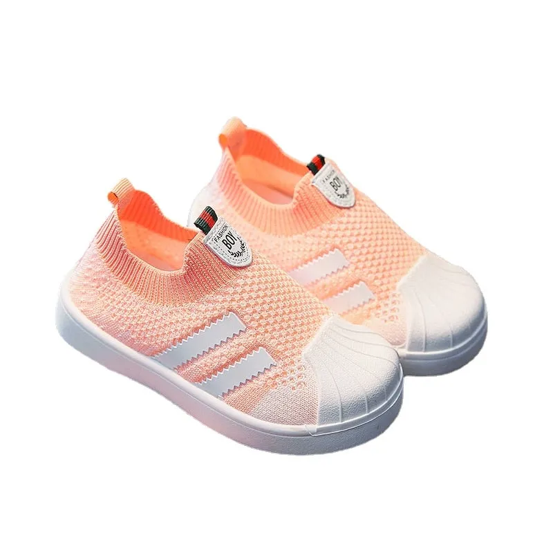 Girls Boys Casual Shoes Infant Toddler Baby Kids Non-slip Soft Bottom Stitching Color Sneakers