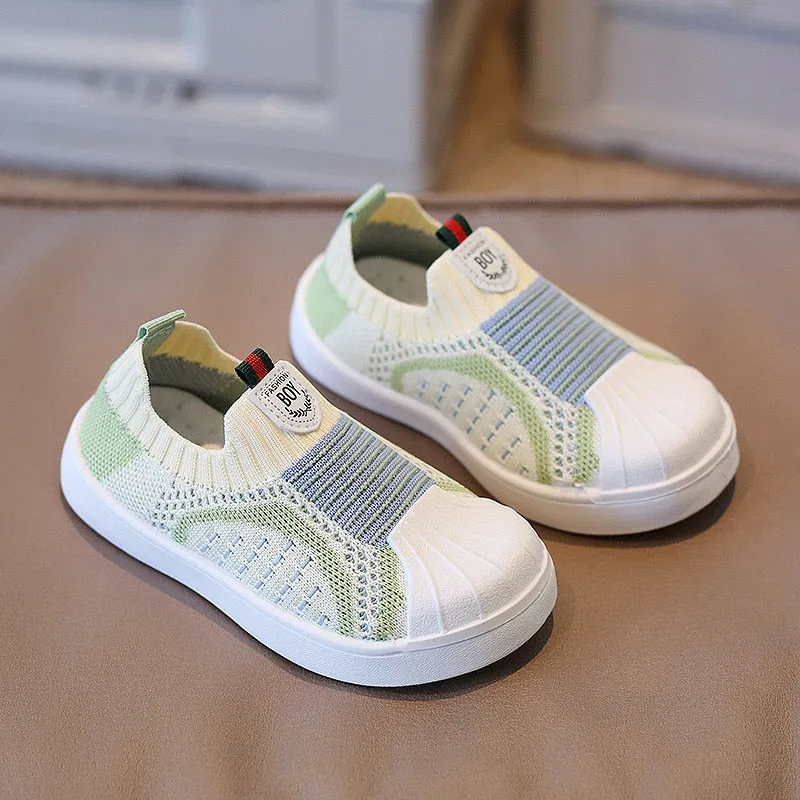 Girls Boys Casual Shoes Infant Toddler Baby Kids Non-slip Soft Bottom Stitching Color Sneakers