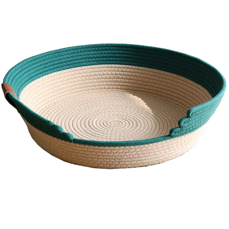 Handwoven Fabric Cat Basket