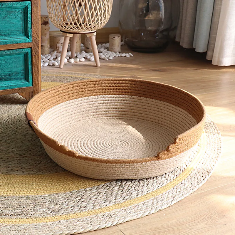 Handwoven Fabric Cat Basket