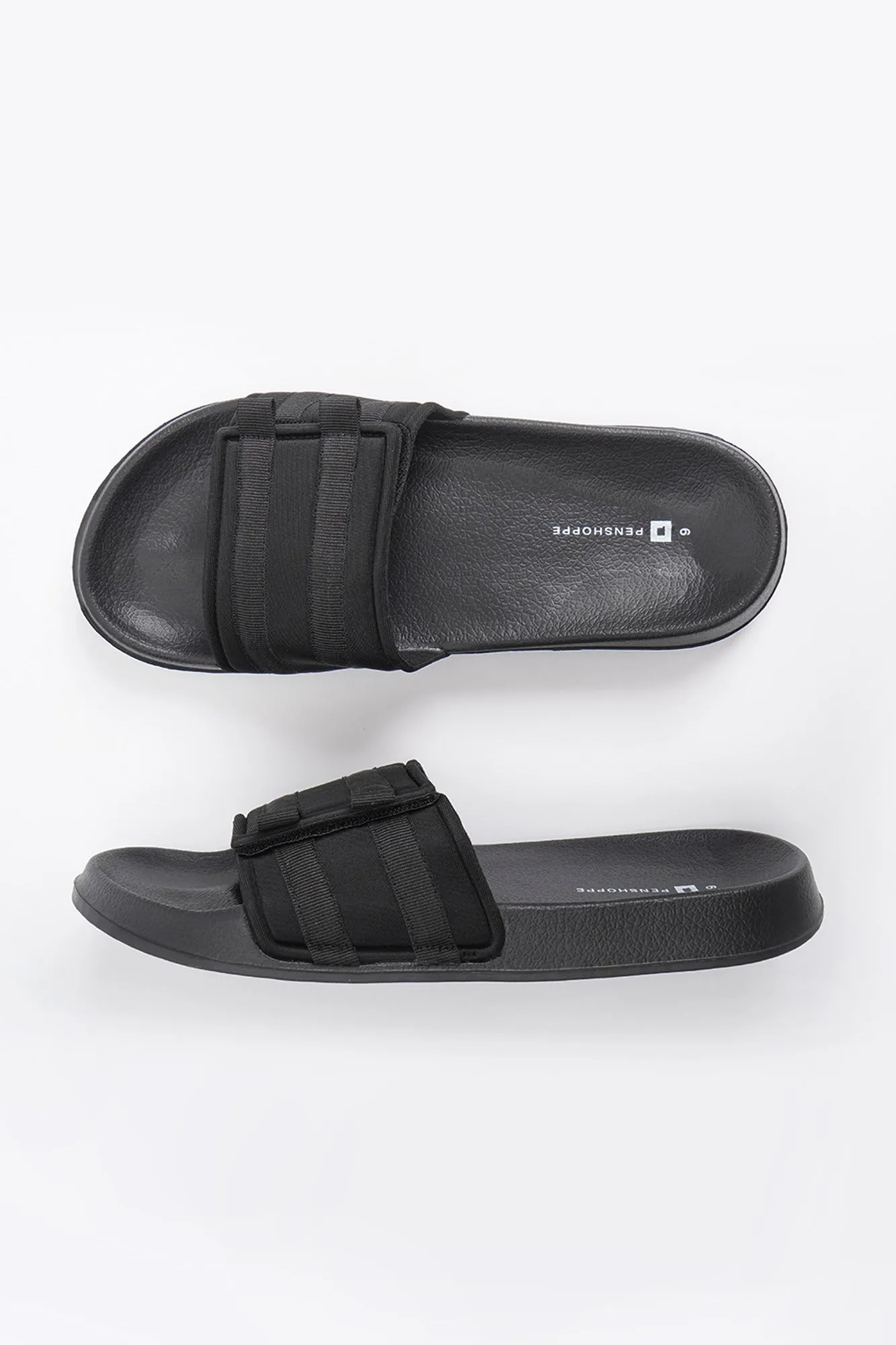 Men's Neoprene Slides with Strap Details