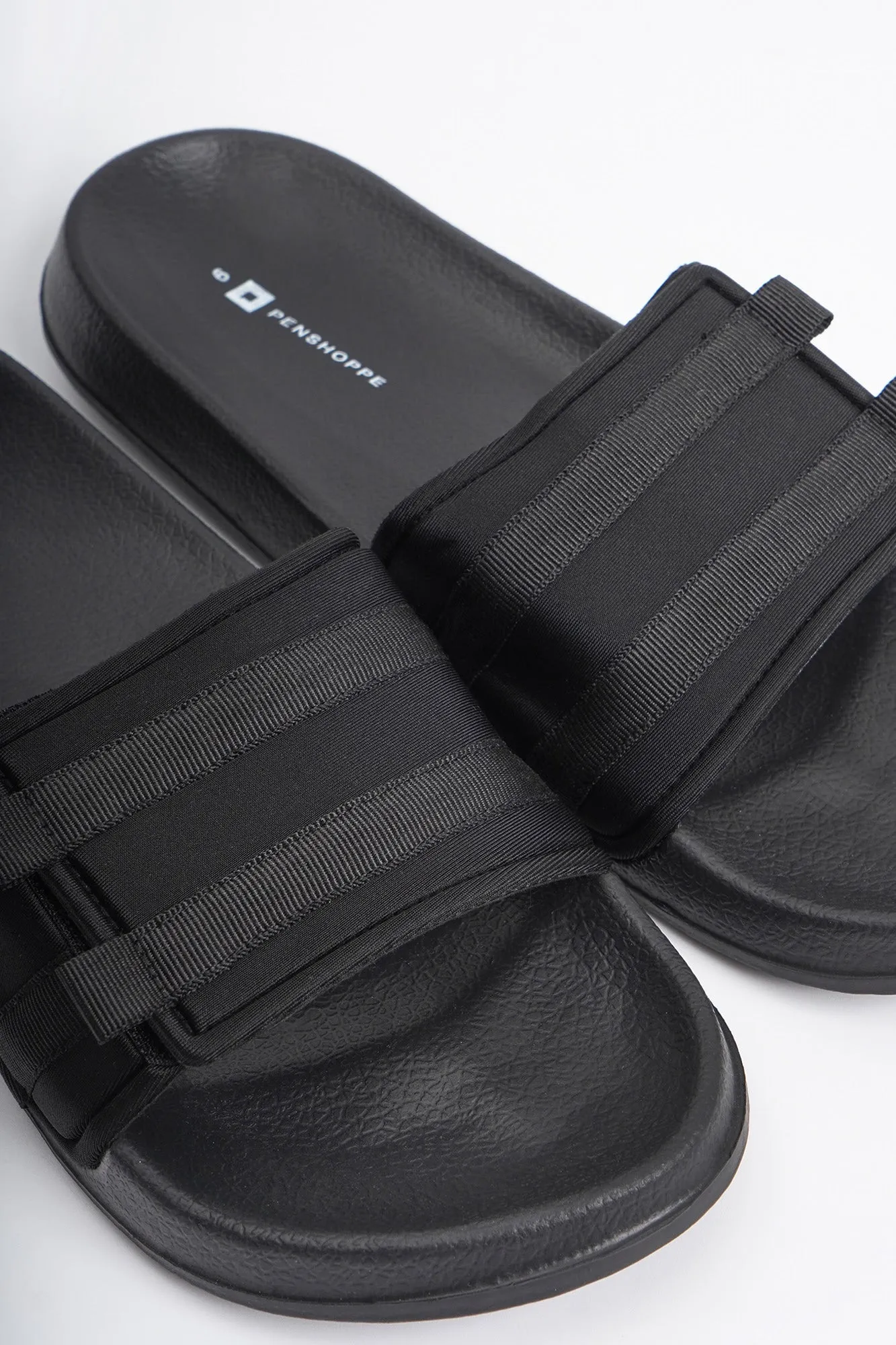 Men's Neoprene Slides with Strap Details