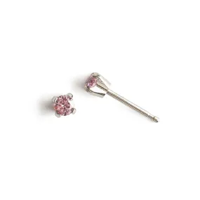 Mini Pink Crystal Stud Earrings