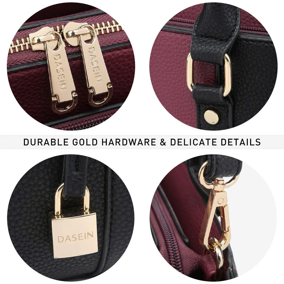 Padlock Two-Tone Satchel with Matching Wristlet