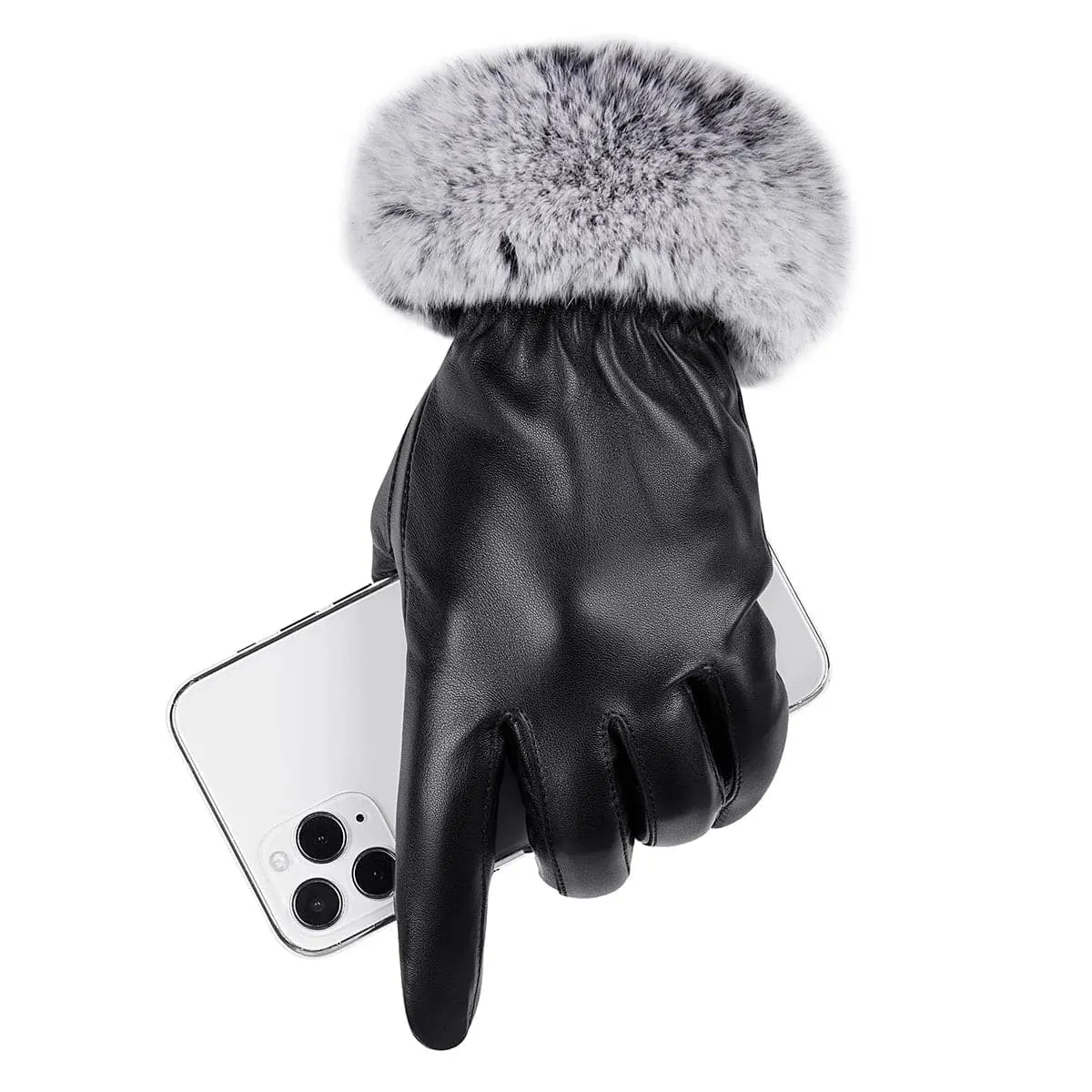 Sheepskin Leather Touch Screen Gloves