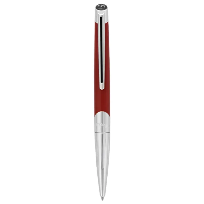 S.T. Dupont Defi Millennium Silver and Matte Red Ballpoint Pen