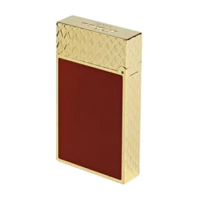 S.T. Dupont Line 2 Red and Gold Lacquer Dragon Scale Guilloche Lighter