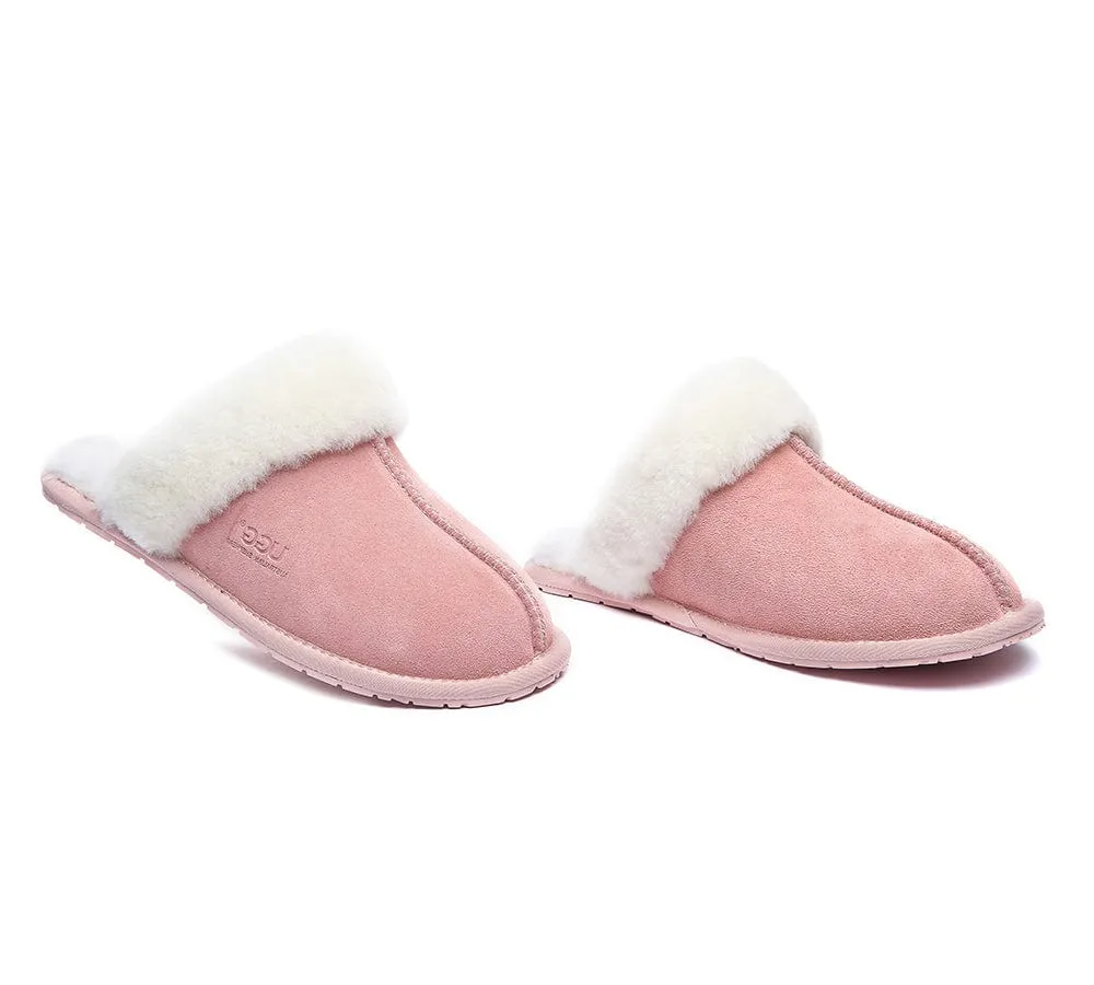 UGG Slippers Australia Sheepskin Wool Home Slippers Rosa Scuff