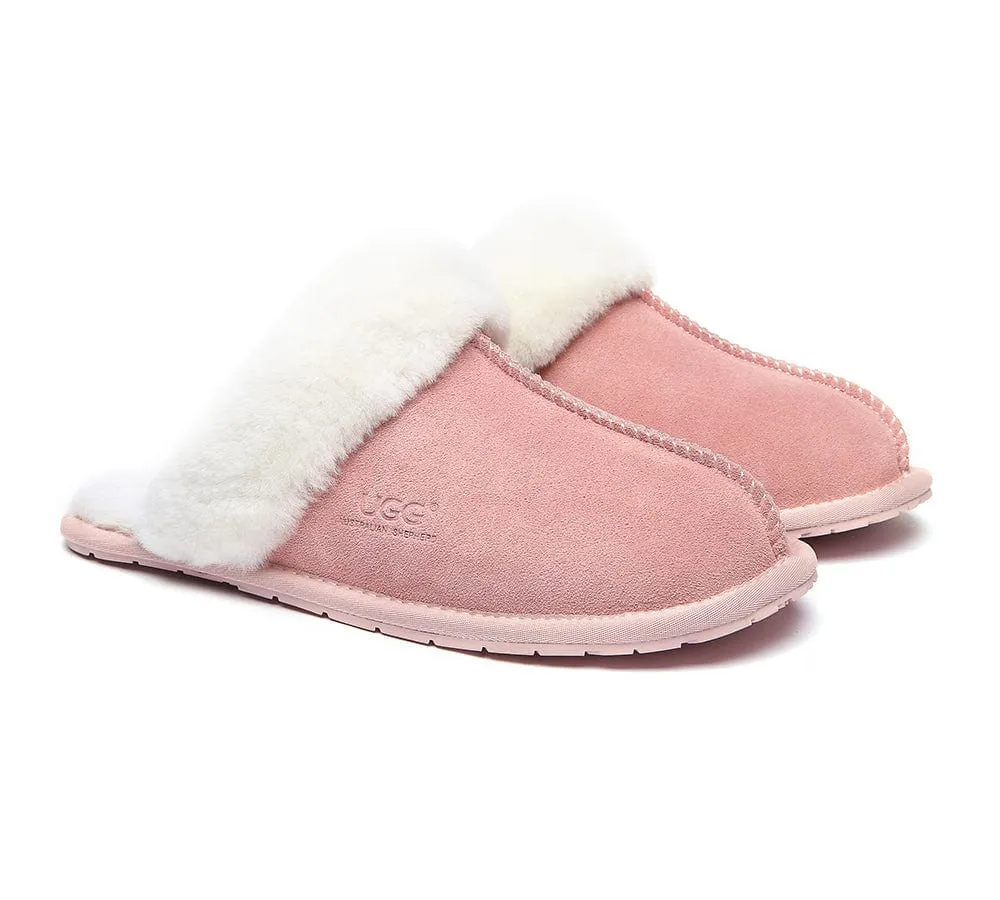 UGG Slippers Australia Sheepskin Wool Home Slippers Rosa Scuff