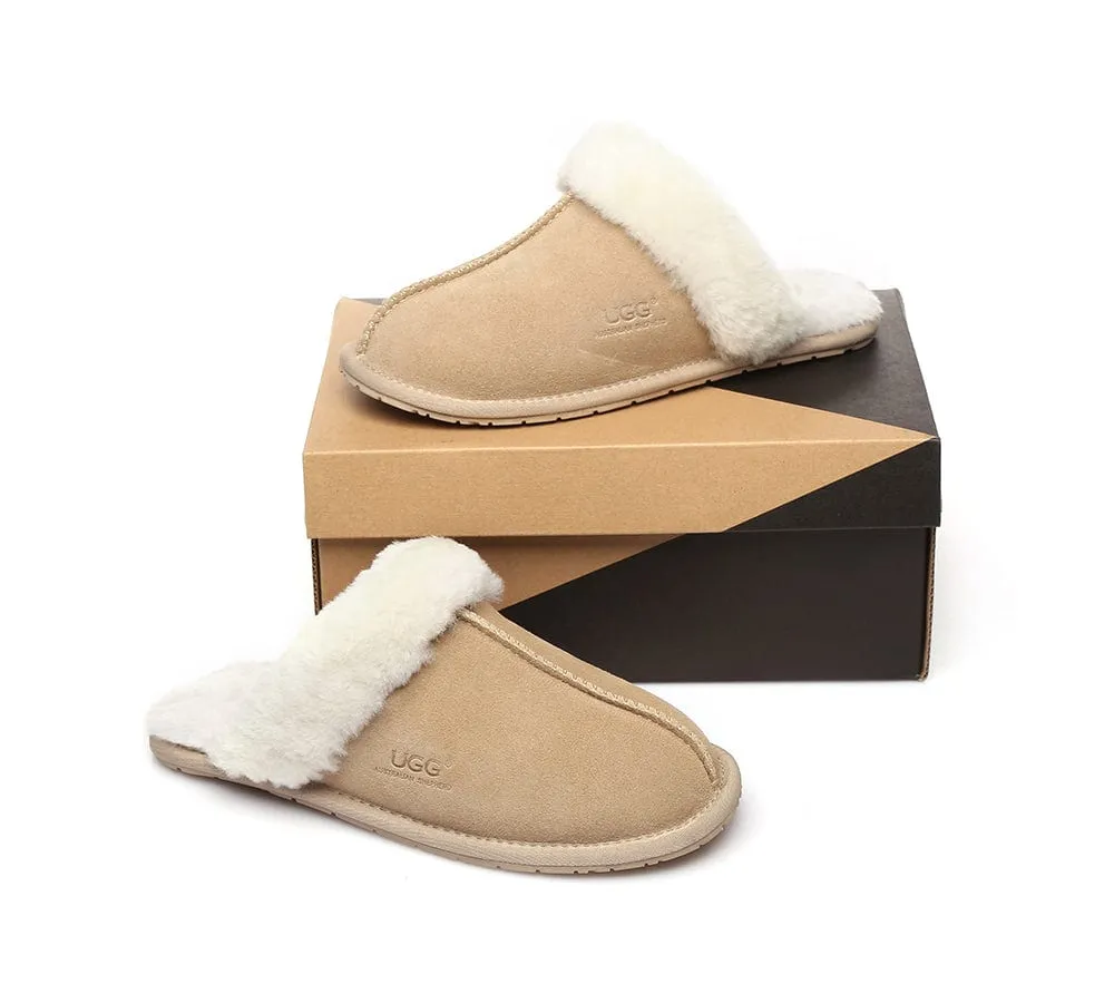 UGG Slippers Australia Sheepskin Wool Home Slippers Rosa Scuff